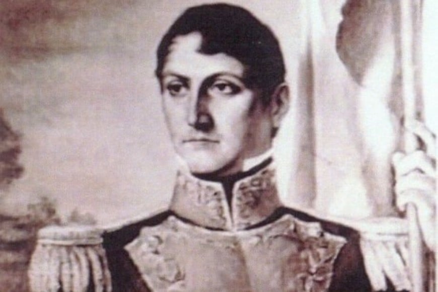 Retrato del general Manuel Belgrano abanderado, obra de Ducrós Hicken. Archivo
