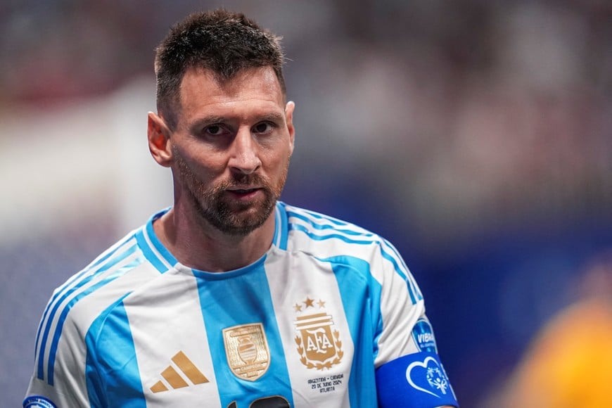 Jun 20, 2024; Atlanta, GA, USA; Argentina forward Lionel Messi (10) in action against Canada during the second half at Mercedez-Benz Stadium. Mandatory Credit: Dale Zanine-USA TODAY Sports