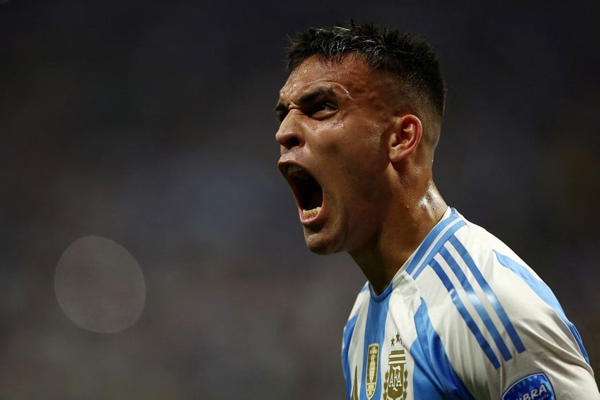 Soccer Football - Copa America 2024 - Group A - Argentina v Canada - Mercedes-Benz Stadium, Atlanta, Georgia, United States - June 20, 2024
Argentina's Lautaro Martinez celebrates scoring their second goal REUTERS/Agustin Marcarian     TPX IMAGES OF THE DAY