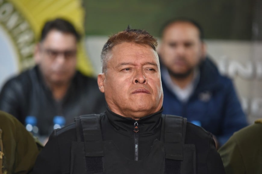 Bolivian General Juan Jose Zuniga is presented following his arrest by the authorities for a coup attempt in La Paz, Bolivia June 26, 2024. REUTERS/Claudia Morales