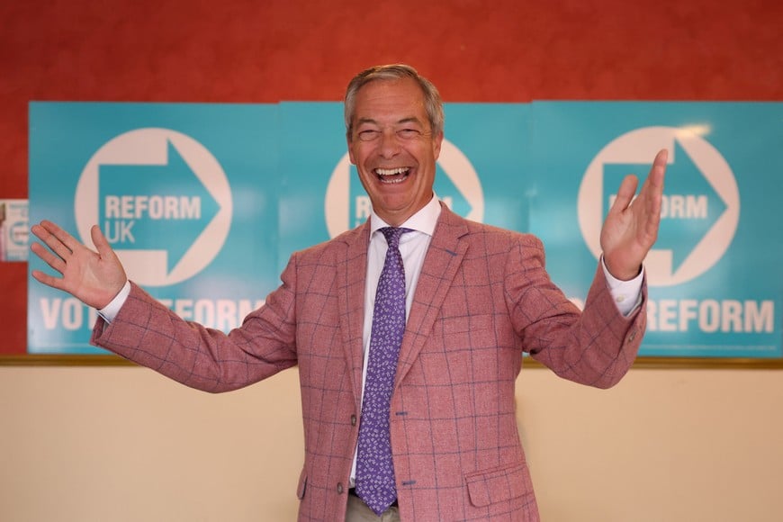 UK Reform party leader Nigel Farage poses for a portrait after an interview ahead of Thursday's general election in Clacton-on-Sea, Britain, July 2, 2024. REUTERS/Hollie Adams
