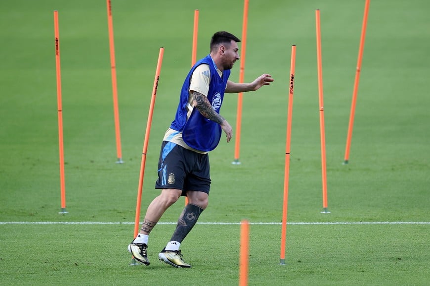 Soccer Football - Copa America 2024 - Argentina Training - Shell Energy Stadium, Houston, Texas, United States - July 3, 2024
Argentina's Lionel Messi during training REUTERS/Agustin Marcarian