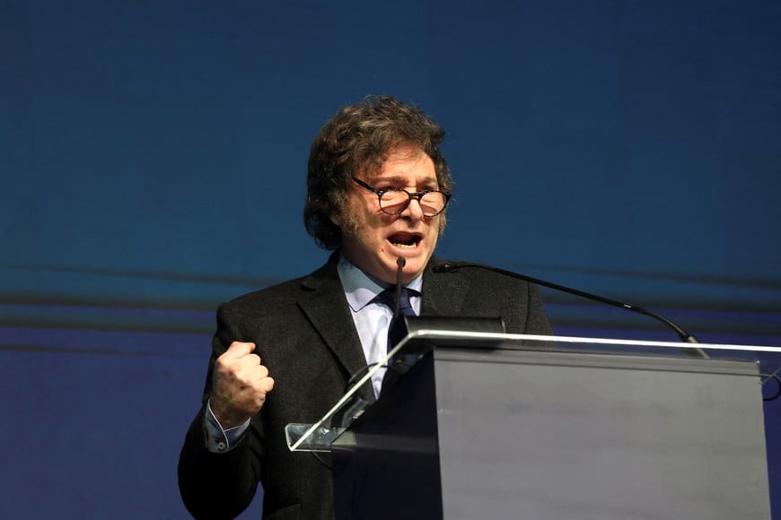 Argentina's President Javier Milei speaks during the CPAC (Conservative Political Action Conference) in Balneario Camboriu, Santa Catarina state, Brazil, July 7, 2024. REUTERS/Anderson Coelho