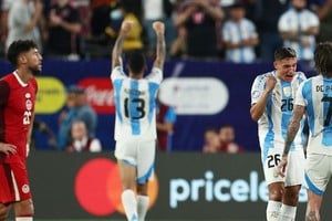 El festejo del conjunto argentino tras meterse en la segunda final consecutiva de Copa América.
