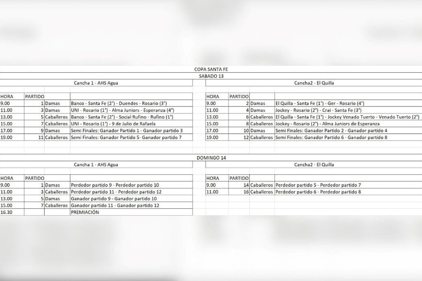 horarios