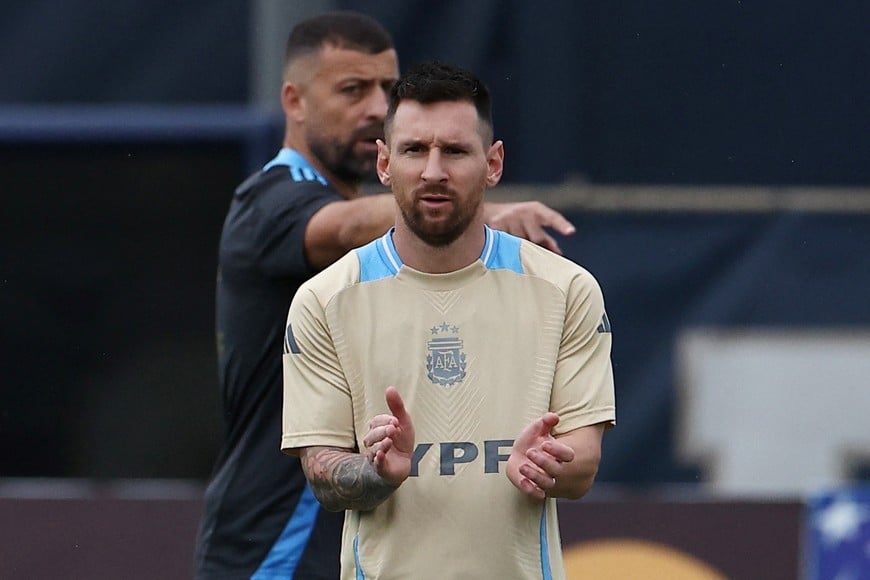 Soccer Football - Copa America 2024 - Final - Argentina during training - Florida International University, Miami, Florida, United States - July 11, 2024
Argentina's Lionel Messi during training REUTERS/Agustin Marcarian