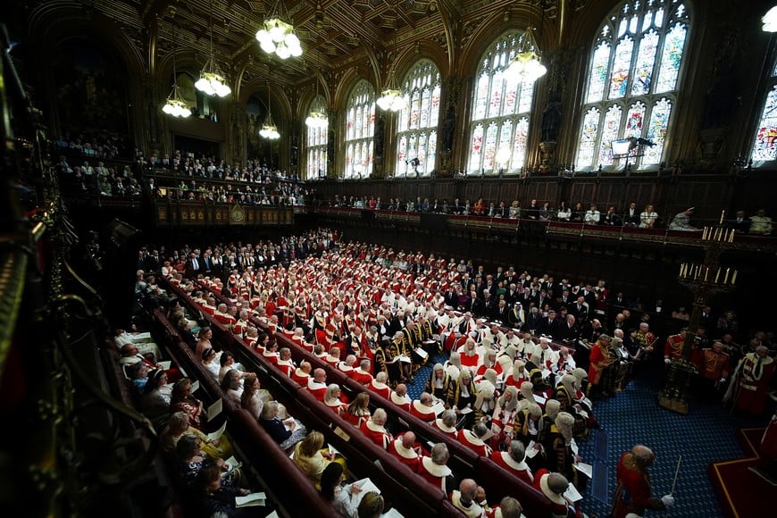 Members of the House of Lords ahead of the King's Speech during the State Opening of Parliament in chamber of the House of Lords at the Palace of Westminster, London. Picture date: Wednesday, July 17, 2024. Aaron Chown/Pool via REUTERS