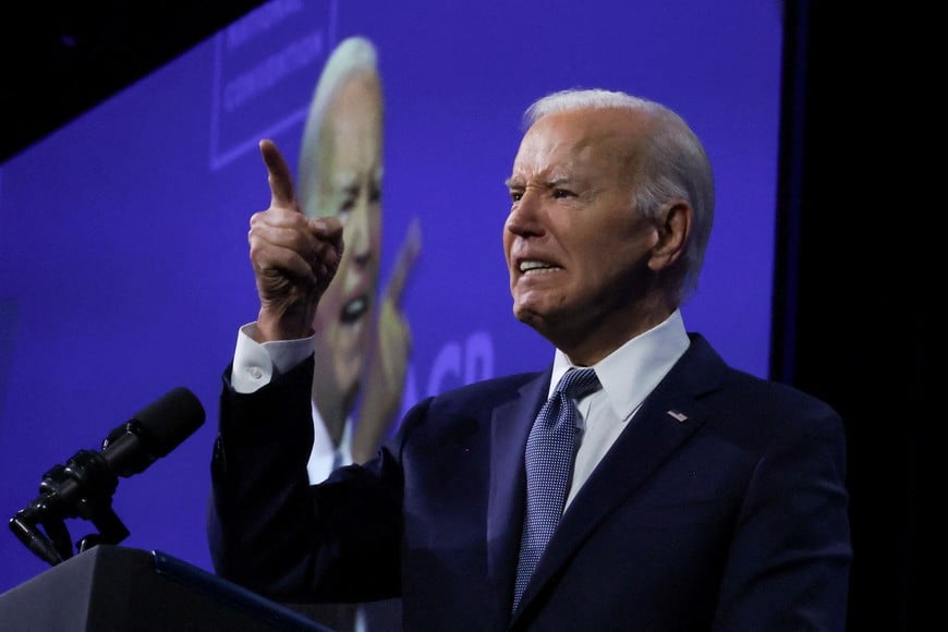 FILE PHOTO: U.S. President Joe Biden speaks at the 115th NAACP National Convention in Las Vegas, Nevada, U.S., July 16, 2024. REUTERS/Tom Brenner/File Photo