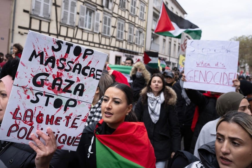 Manifestaciones a favor de Israel en noviembre de 2023 en Estrasburgo, Francia. Crédito: Sebastien Bozon