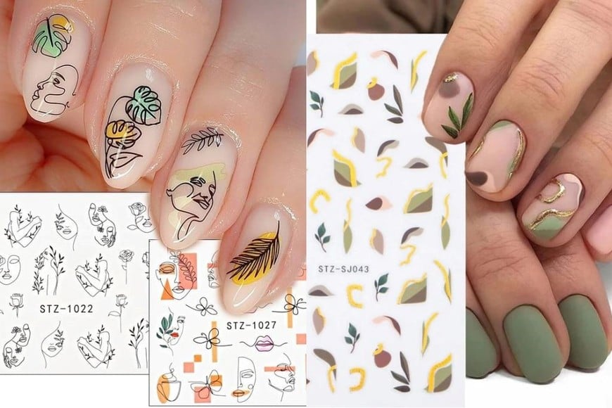 Los "sticker nails" ofrecen diseños profesionales con solo aplicar una pegatina.