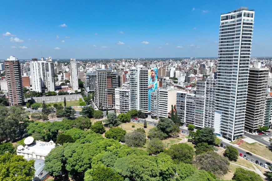 La ciudad de Rosario, vista desde el drone de El Litoral. Foto: Fernando Nicola