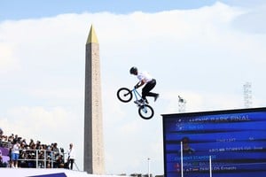 Paris 2024 Olympics - BMX Freestyle - Men's Park Final - La Concorde 2, Paris, France - July 31, 2024.
Jose Torres Gil of Argentina in action during run one. REUTERS/Esa Alexander
