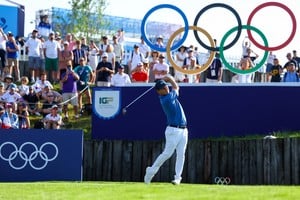 Paris 2024 Olympics - Golf - Men's Round 1 - Le Golf National, Guyancourt, France - August 01, 2024.
Emiliano Grillo of Argentina in action. REUTERS/Matthew Childs