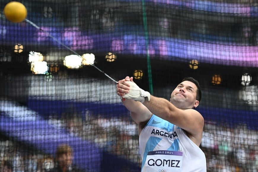 Paris 2024 Olympics - Athletics - Men's Hammer Throw Qualification - Gp B - Stade de France, Saint-Denis, France - August 02, 2024.
Joaquin Gomez of Argentina in action. REUTERS/Dylan Martinez