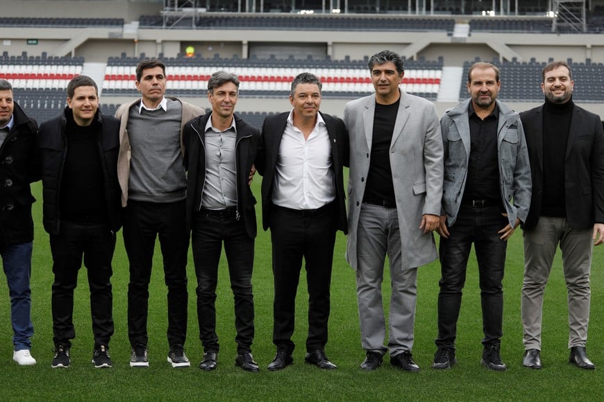 Soccer Football - Marcelo Gallardo returns as River Plate's new coach - Estadio Mas Monumental, Buenos Aires, Argentina - August 5, 2024
River Plate's new coach Marcelo Gallardo during the presentation REUTERS/Cristina Sille