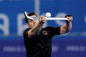 Paris 2024 Olympics - Hockey - Men's Quarter-final - Germany vs Argentina - Yves-du-Manoir Stadium, Colombes, France - August 04, 2024.
Gonzalo Peillat of Germany in action. REUTERS/Adnan Abidi