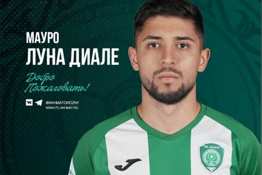 Mauro Luna Diale ya debutó en el fútbol ruso con la camiseta del Ajmat Grozny.