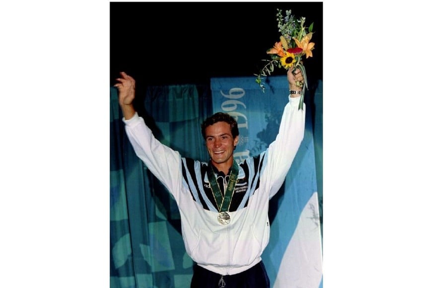 Camau Espínola y su medalla en Atlanta 1996.