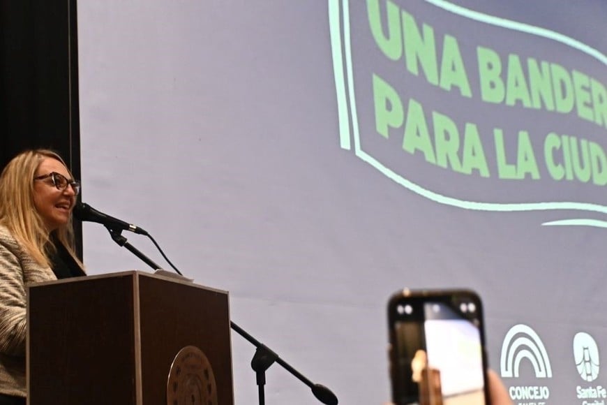 Cian tambíen habló para los presentes. Foto: Flavio Raina.