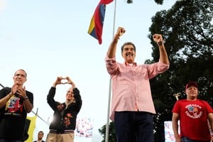 Venezuela's President Nicolas Maduro gestures during an event where he announced to block X access in the country for 10 days, in Caracas, Venezuela August 8, 2024. Zurimar Campos/Miraflores Palace/Handout via REUTERS ATTENTION EDITORS - THIS IMAGE HAS BEEN SUPPLIED BY A THIRD PARTY