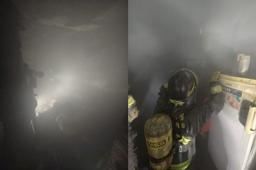 Durante largo rato los bomberos lucharon contra las llamas hasta que lograron la extinción total del fuego. Crédito: El Litoral.