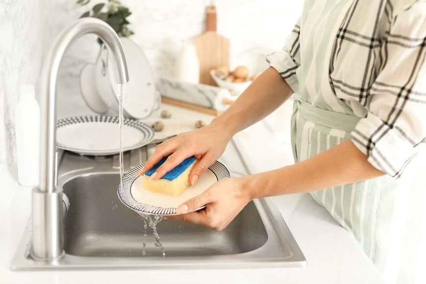 La esponja de cocina a menudo pasada por alto, puede tener más bacterias que las superficies del baño.