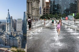 De explanada del Ayuntamiento a parque urbano y de esparcimiento. Filadelfia, Pensilvania, Estados Unidos.