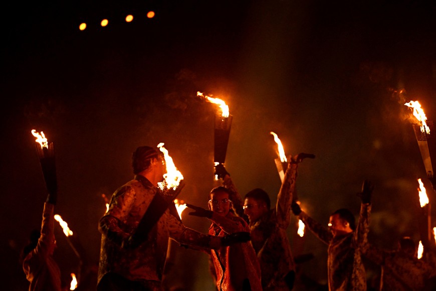 Paris 2024 Paralympics - Opening Ceremony - Paris, France - August 28, 2024 
Dancers perform during the Paris 2024 Paralympic Games Opening Ceremony at the Place de la Concorde Julien De Rosa/Pool via REUTERS