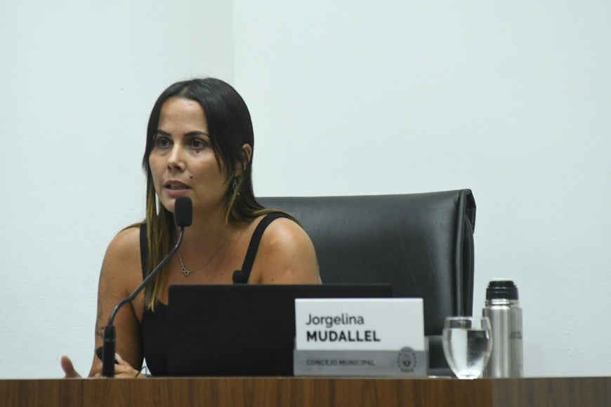 La concejala autora de la comunicación, Jorgelina Mudallel (Bloque PJ).