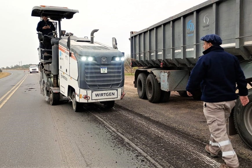 Fresado y bacheo en  RN11 sobre Marcelino Escalada. Crédito: Vialidad Nacional