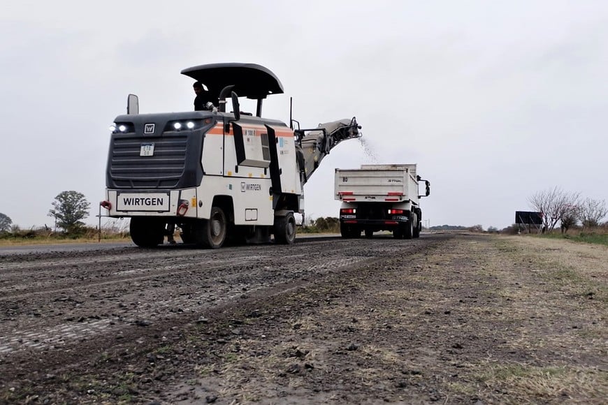 Fresado y bacheo en  RN11 sobre Marcelino Escalada. Crédito: Vialidad Nacional