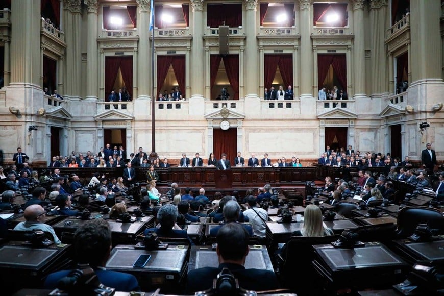 El presidente en el Congreso, con un discurso crítico hacia el pasado reciente y sus propuestas para salir de la crisis.