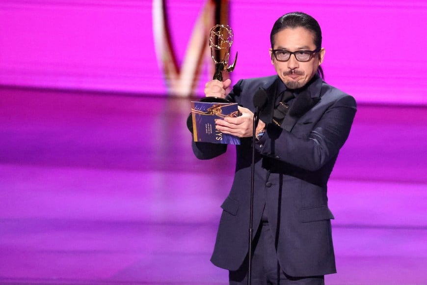 Hiroyuki Sanada accepts the award for Best Lead Actor in a Drama Series for "Shogun" at the 76th Primetime Emmy Awards in Los Angeles, California, U.S., September 15, 2024. REUTERS/Mario Anzuoni