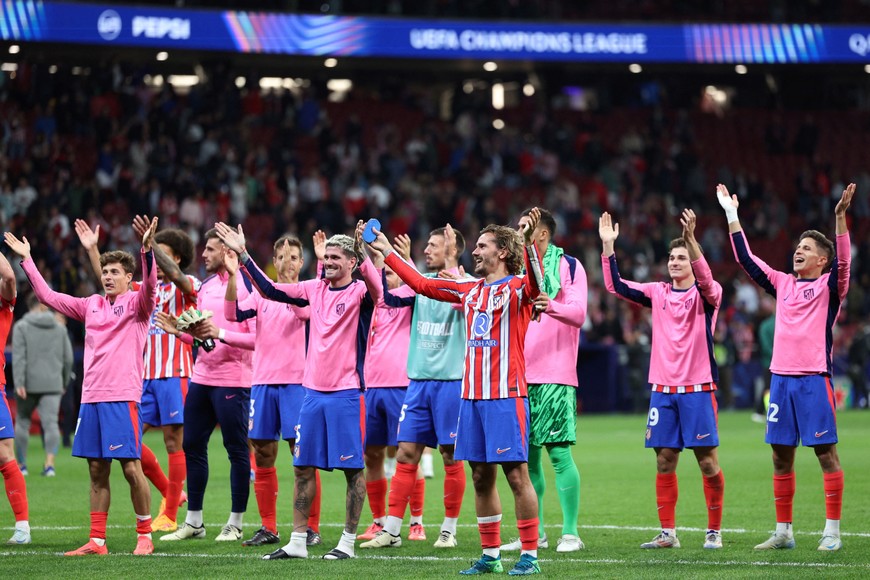 Soccer Football - Champions League - Atletico Madrid v RB Leipzig - Civitas Metropolitano, Madrid, Spain - September 19, 2024
Atletico Madrid's Antoine Griezmann celebrates after the match REUTERS/Violeta Santos Moura