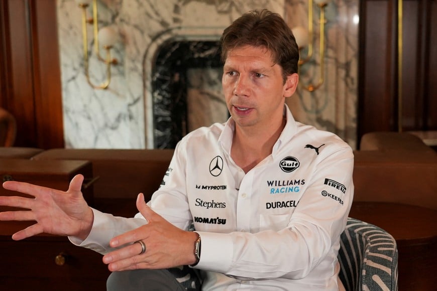 Williams Racing Team Principal James Vowles reacts during an interview, ahead of the Singapore Grand Prix, in Singapore, September 20, 2024. REUTERS/Joseph Campbell. REFILE - QUALITY REPEAT