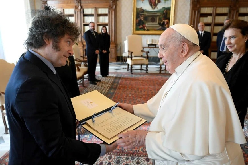 Javier Milei y el papa Francisco. Fotografía Agencia Noticias Argentinas/archivo