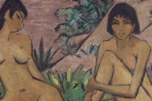 Fragmento de la obra “Dos desnudos femeninos en un paisaje”, de 1926.  Foto: Museo Thyssen Bornemisza