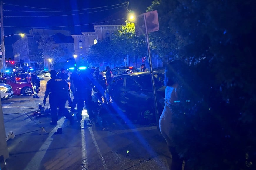 Victims lie on the ground as police respond to a deadly mass shooting where many were also wounded outside a nightclub in Birmingham, Alabama, U.S., September 21, 2024 in this picture obtained from social media. Drew Hawkins, Gulf States Newsroom via REUTERS  THIS IMAGE HAS BEEN SUPPLIED BY A THIRD PARTY. MANDATORY CREDIT. NO RESALES. NO ARCHIVES.