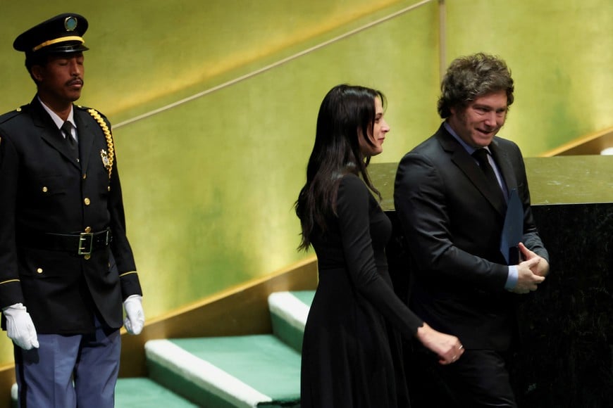 Argentina's President Javier Milei arrives to address the 79th United Nations General Assembly at U.N. headquarters in New York, U.S., September 24, 2024.  REUTERS/Mike Segar