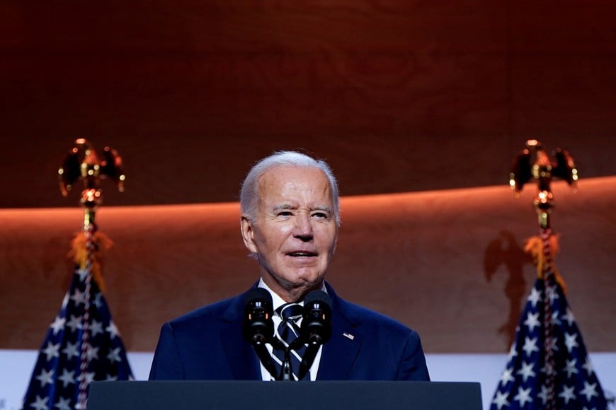 U.S. President Joe Biden delivers remarks on climate at the Bloomberg Global Business Forum, on the sidelines of the 79th session of the United National General Assembly (UNGA) in New York City, U.S., September 24, 2024. REUTERS/Elizabeth Frantz