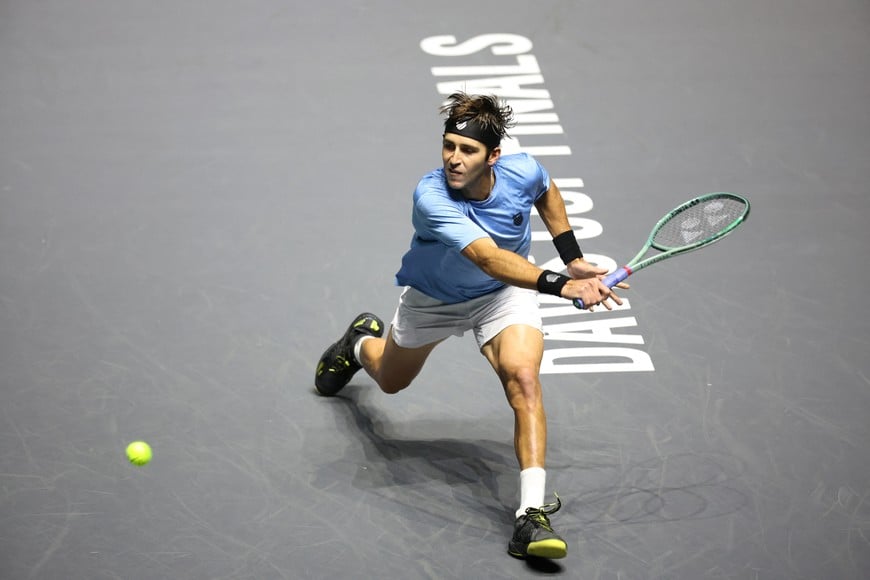 Tennis - Davis Cup - Group D - Argentina v Finland - AO Arena, Manchester, Britain - September 14, 2024
Argentina's Tomas Martin Etcheverry in action during his singles match against Finland's Eero Vasa Action Images via Reuters/Ed Sykes