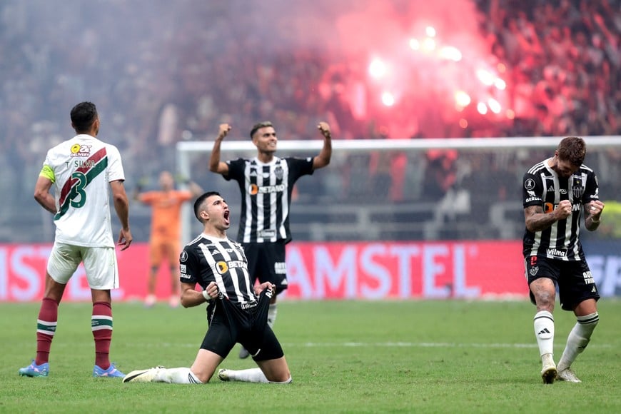 Copa Libertadores - Quarter finals - Second Leg - Atletico Mineiro v Fluminense - Arena MRV, Belo Horizonte, Brazil - September 25, 2024
Atletico Mineiro's Rodrigo Battaglia celebrates after the match REUTERS/Cris Mattos