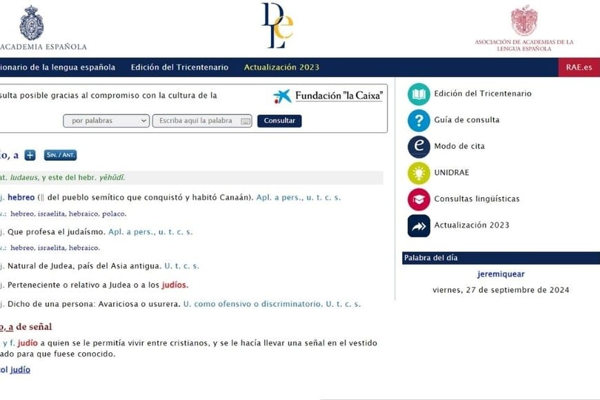 Versión online del diccionario de la Real Academia Española (RAE).