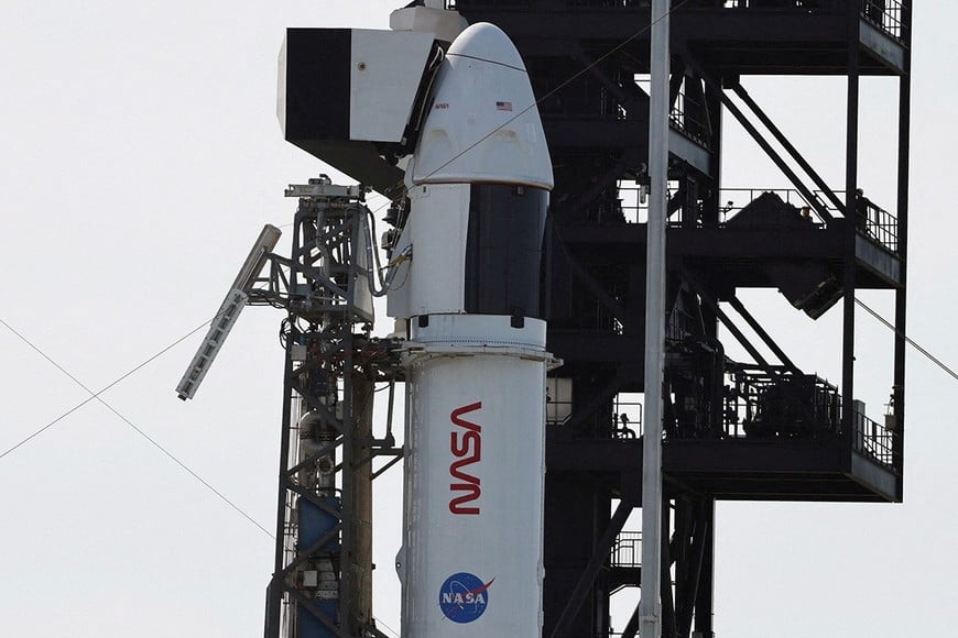 A SpaceX Falcon 9 rocket is prepared to launch NASA's astronaut Nick Hague and Roscosmos cosmonaut Alexander Gorbunov on the Crew-9 mission to the International Space Station at the Cape Canaveral Space Force Station in Cape Canaveral, Florida, U.S., September 27, 2024. Launch is scheduled for September 28. REUTERS/Joe Skipper