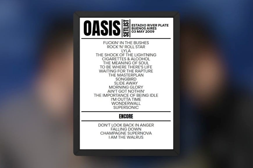 El setlist de Oasis en River