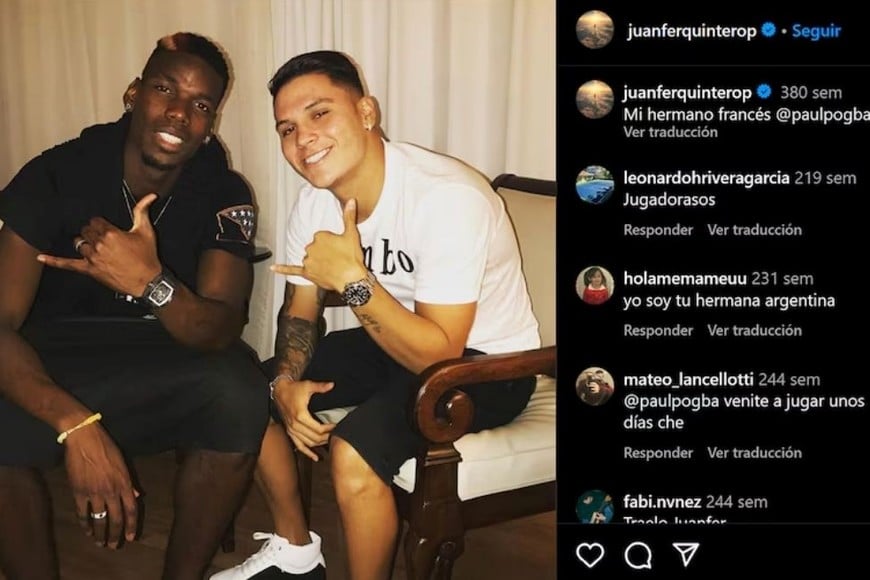 Pogba y Juanfer, amigos hace años.