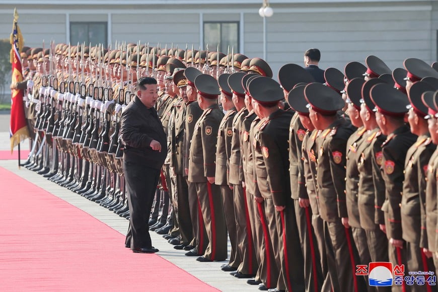 North Korean leader Kim Jong Un inspects the headquarters of the 2nd Corps of North Korean army, October 17, 2024, in this photo released by North Korea's official Korean Central News Agency.   KCNA via REUTERS    ATTENTION EDITORS - THIS IMAGE WAS PROVIDED BY A THIRD PARTY. REUTERS IS UNABLE TO INDEPENDENTLY VERIFY THIS IMAGE. NO THIRD PARTY SALES. SOUTH KOREA OUT. NO COMMERCIAL OR EDITORIAL SALES IN SOUTH KOREA.