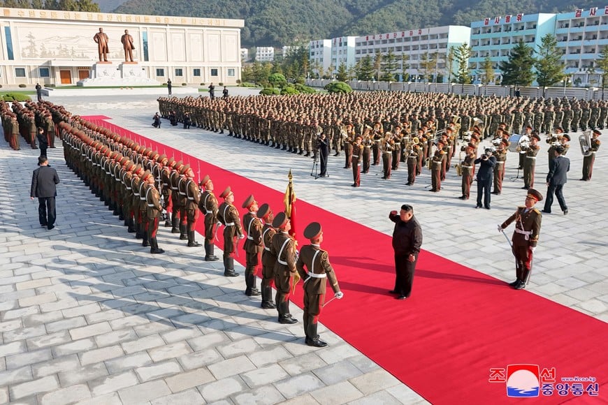 North Korean leader Kim Jong Un inspects the headquarters of the 2nd Corps of North Korean army, October 17, 2024, in this photo released by North Korea's official Korean Central News Agency.   KCNA via REUTERS    ATTENTION EDITORS - THIS IMAGE WAS PROVIDED BY A THIRD PARTY. REUTERS IS UNABLE TO INDEPENDENTLY VERIFY THIS IMAGE. NO THIRD PARTY SALES. SOUTH KOREA OUT. NO COMMERCIAL OR EDITORIAL SALES IN SOUTH KOREA.