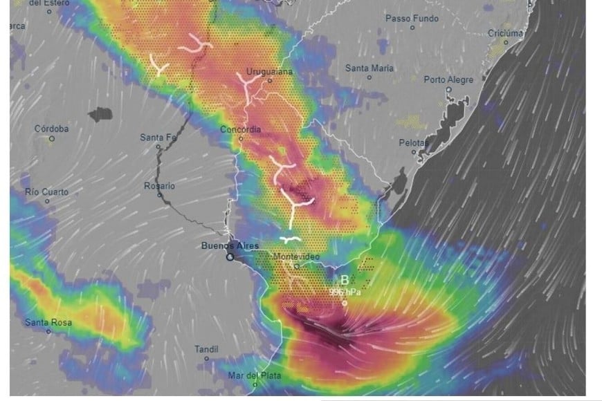 Tormentas esperadas para la madrugada del jueves