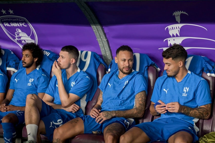 Soccer Football - Asian Champions League - Group B - Al Ain v Al Hilal - Hazza bin Zayed Stadium, Al Ain, United Arab Emirates - October 21, 2024
Al Hilal's Neymar on the bench before the match REUTERS/Walid Zain